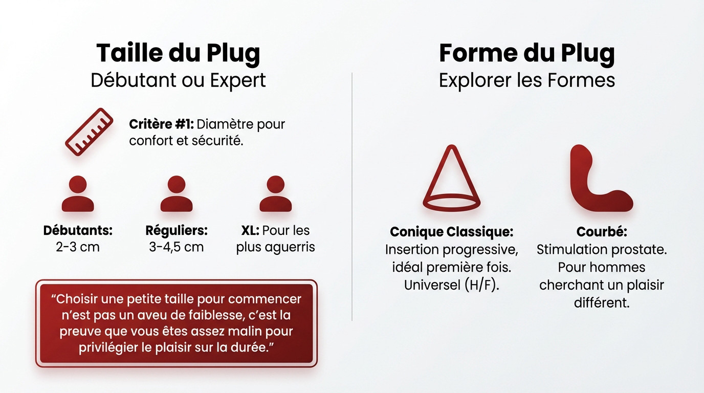 Guide visuel des tailles et formes de plugs anaux pour choisir le bon modèle