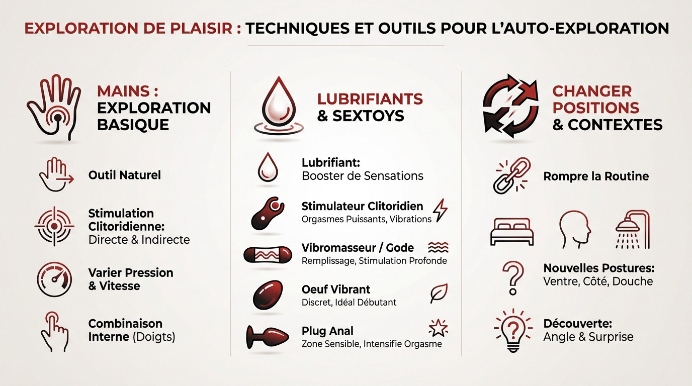 Illustration artistique symbolisant la découverte de soi et le plaisir féminin