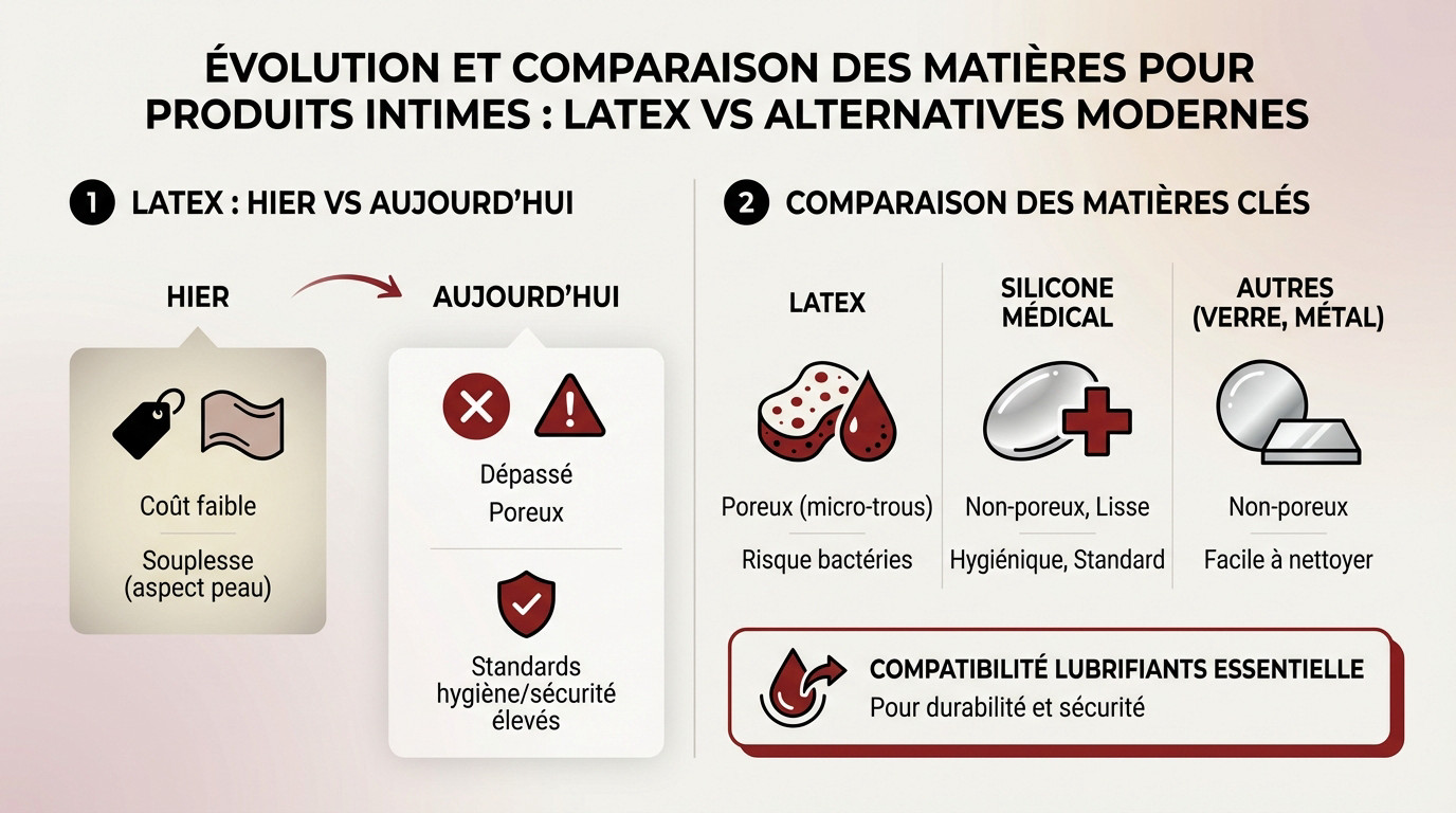 Comparaison de la porosité entre le latex et le silicone pour les sextoys