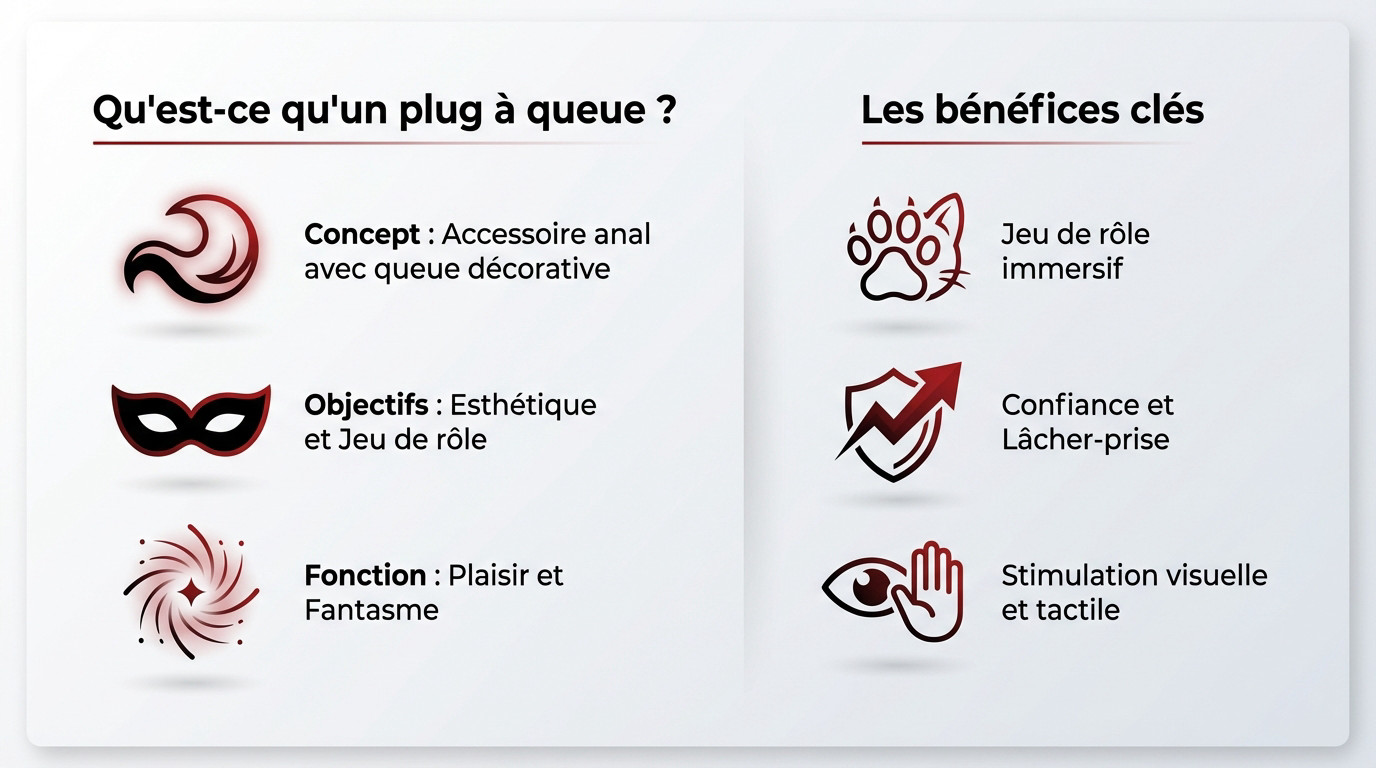 Plug anal avec queue en fausse fourrure pour le jeu de rôle et l'esthétique