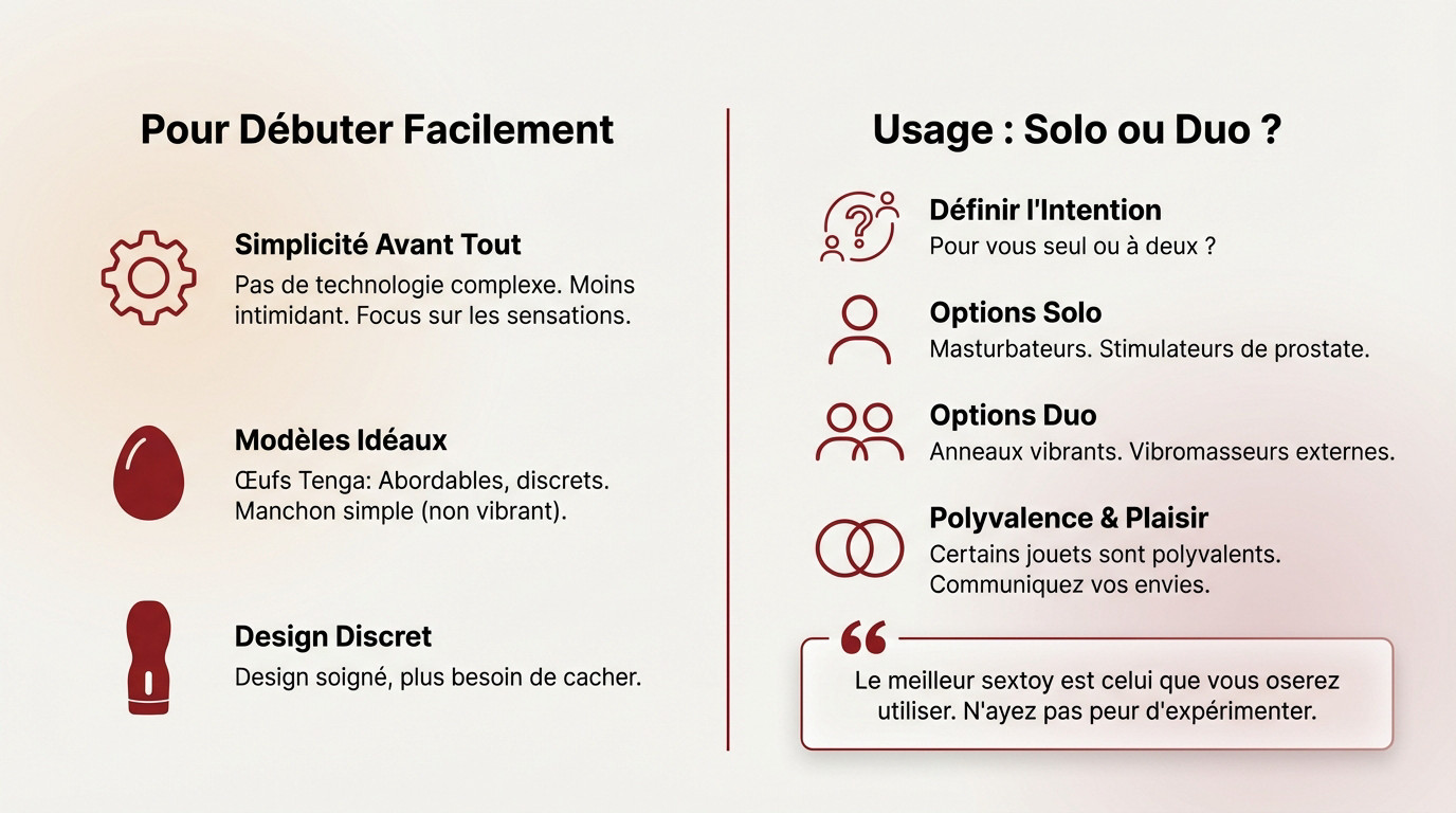 Guide d'achat sextoy homme débutant : choisir son premier accessoire sans stress