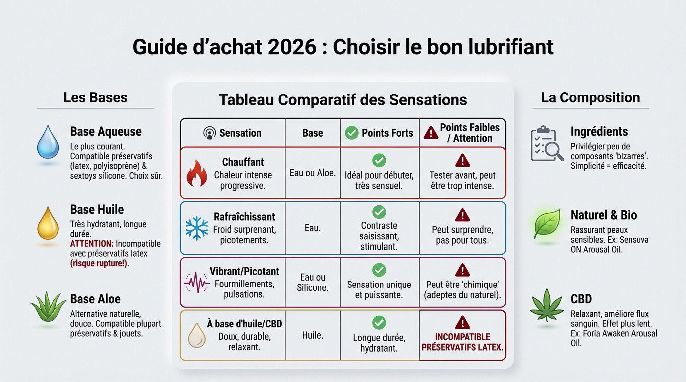 Guide complet pour choisir son gel orgasmique et lubrifiant en 2026