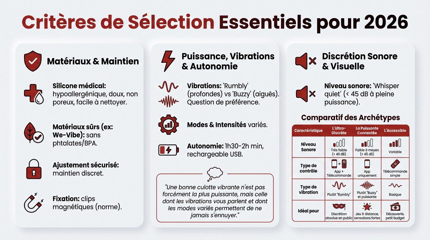 Les critères de sélection d'une culotte vibrante
