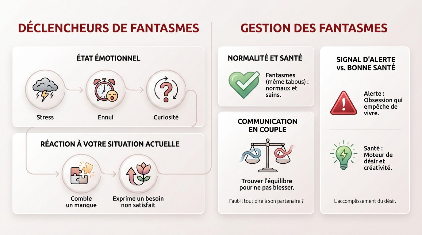 Illustration symbolique des déclencheurs émotionnels et de la gestion des fantasmes