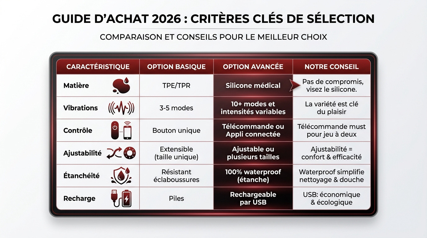 Guide d'achat anneau vibrant : critères de sélection matière et puissance