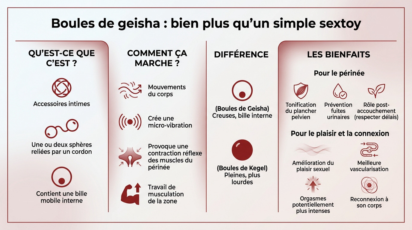 Paire de boules de Geisha en silicone reliées par un cordon pour la rééducation du périnée