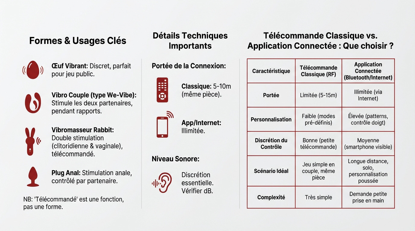 Sélection de vibromasseurs télécommandés et connectés pour couple et solo