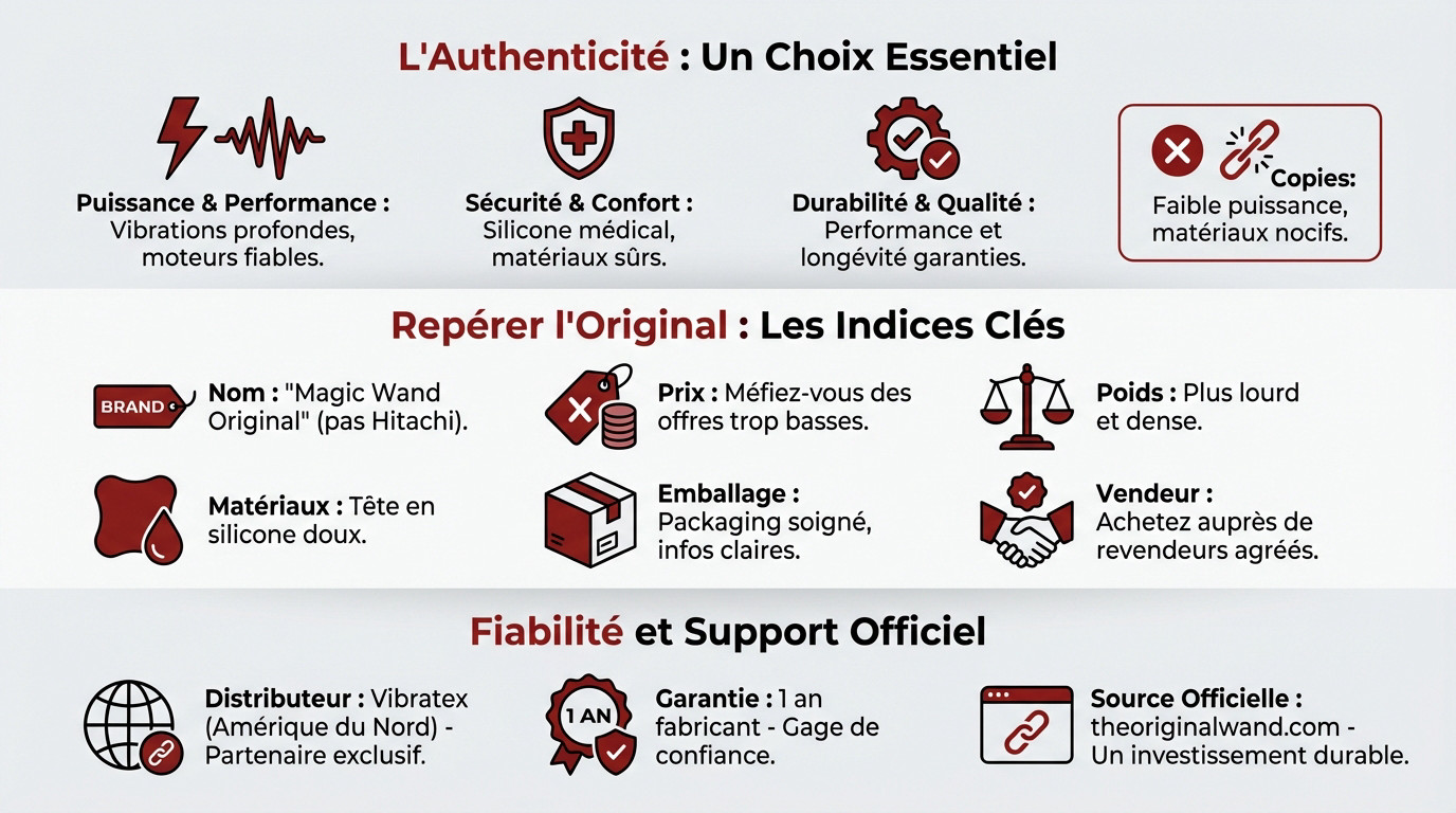 Comparaison visuelle entre un Magic Wand original et une contrefaçon bon marché