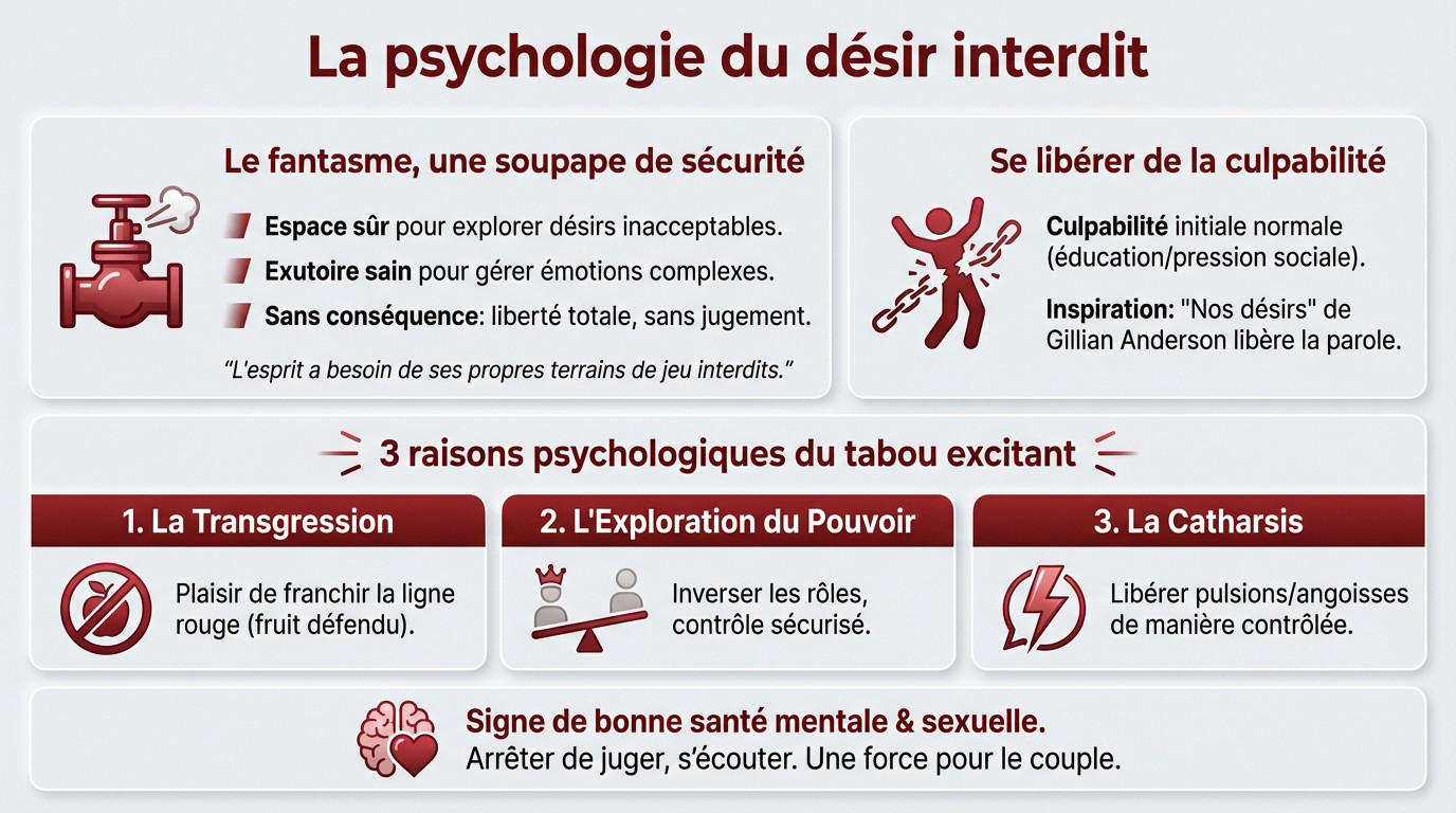 Illustration symbolique de la psychologie du désir interdit et des fantasmes tabous