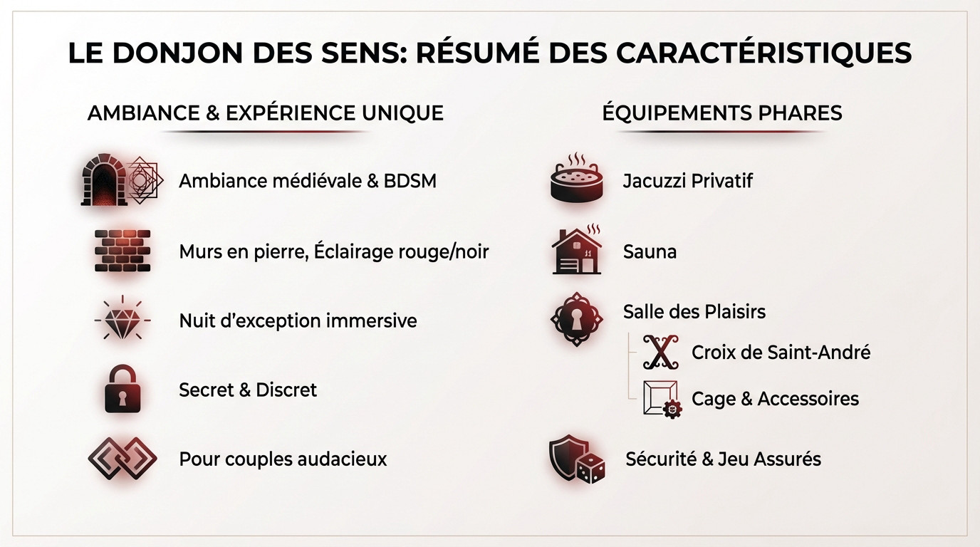 Résumé des équipements et ambiance du Donjon des Sens à Metz