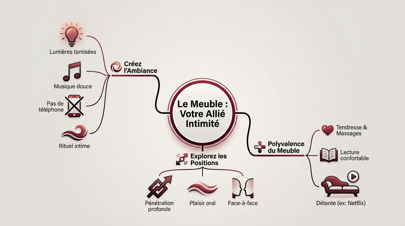 Couple profitant du confort d'un fauteuil tantra pour un moment de complicité