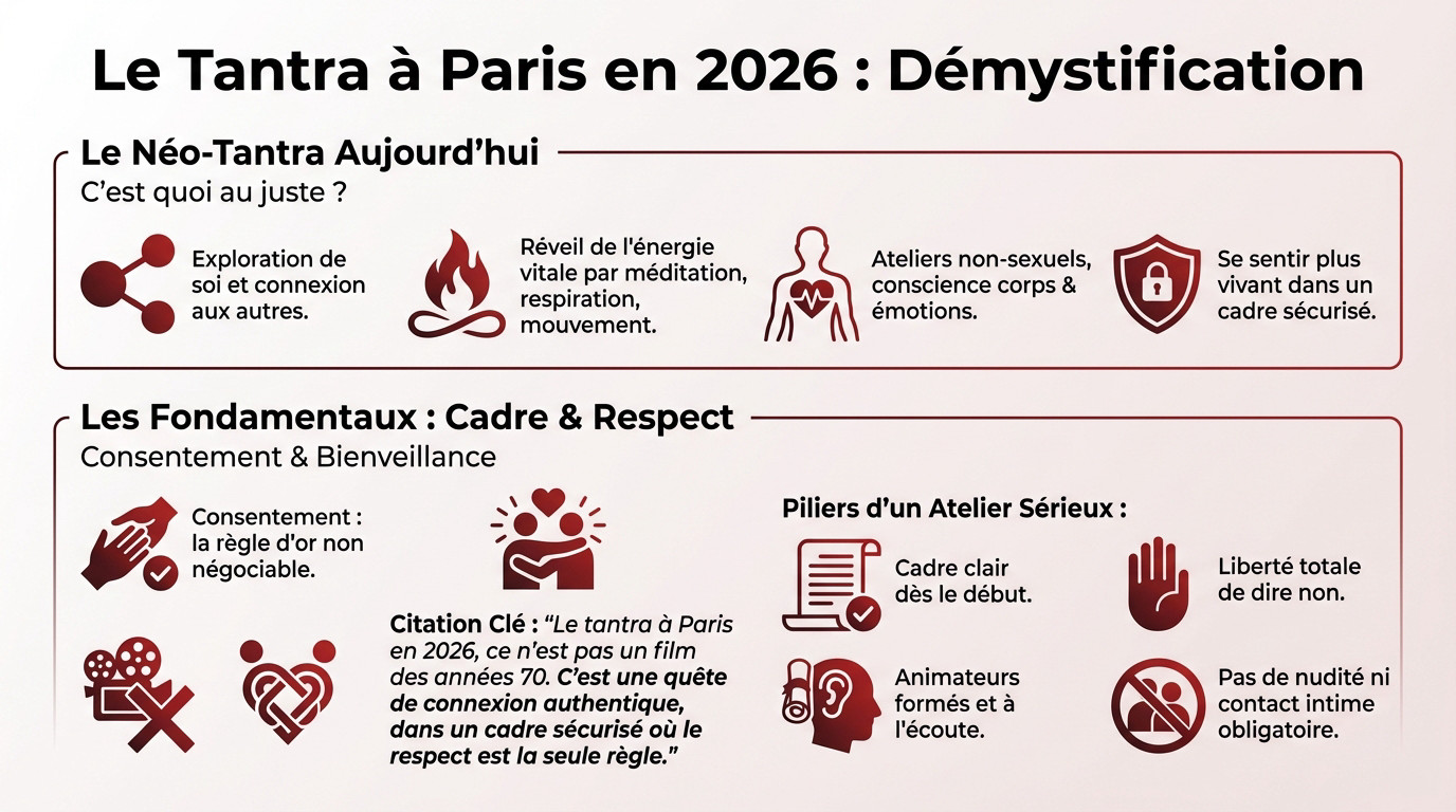 Groupe participant à un atelier de tantra à Paris dans une ambiance bienveillante