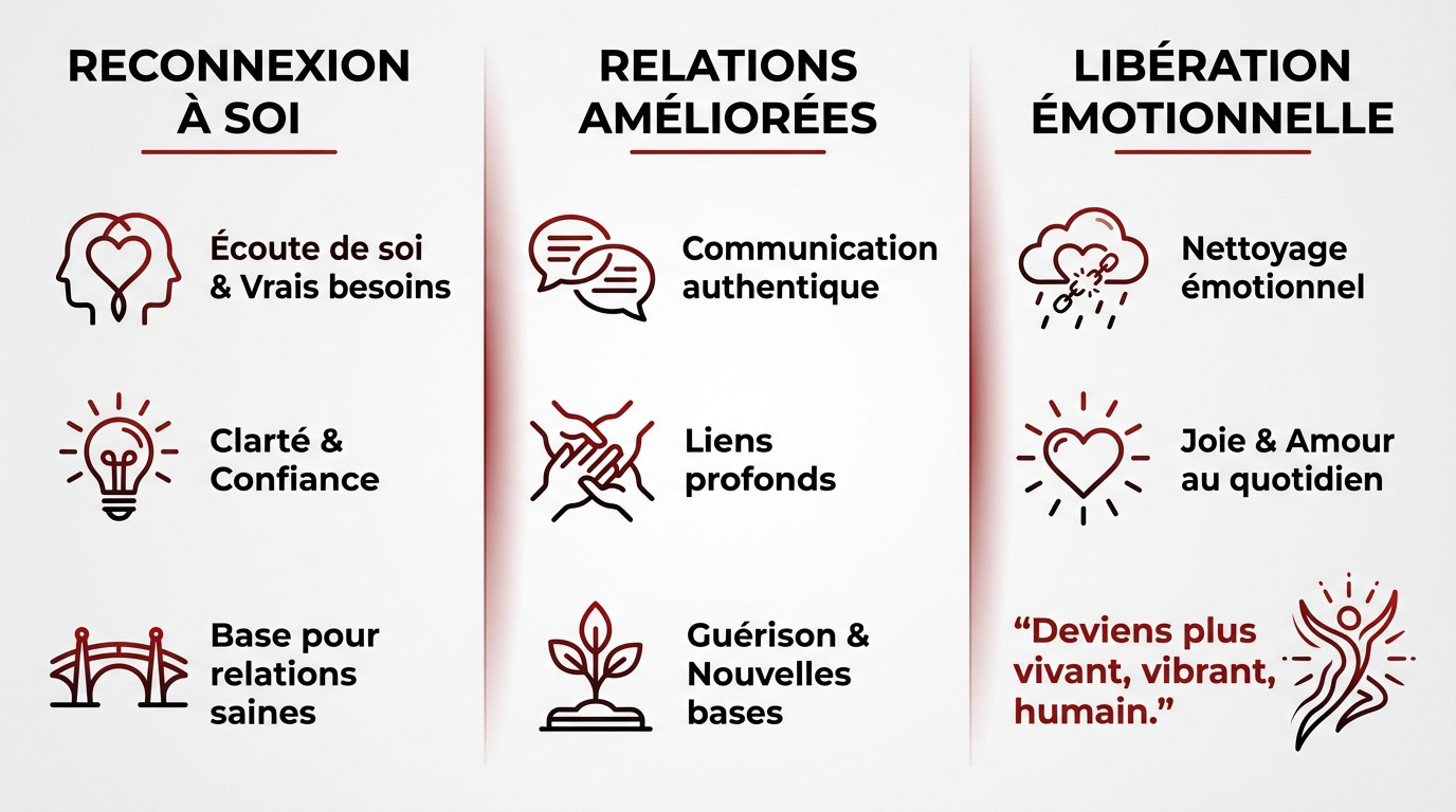 Illustration symbolisant l'épanouissement personnel et la reconnexion à soi lors d'un stage de tantra