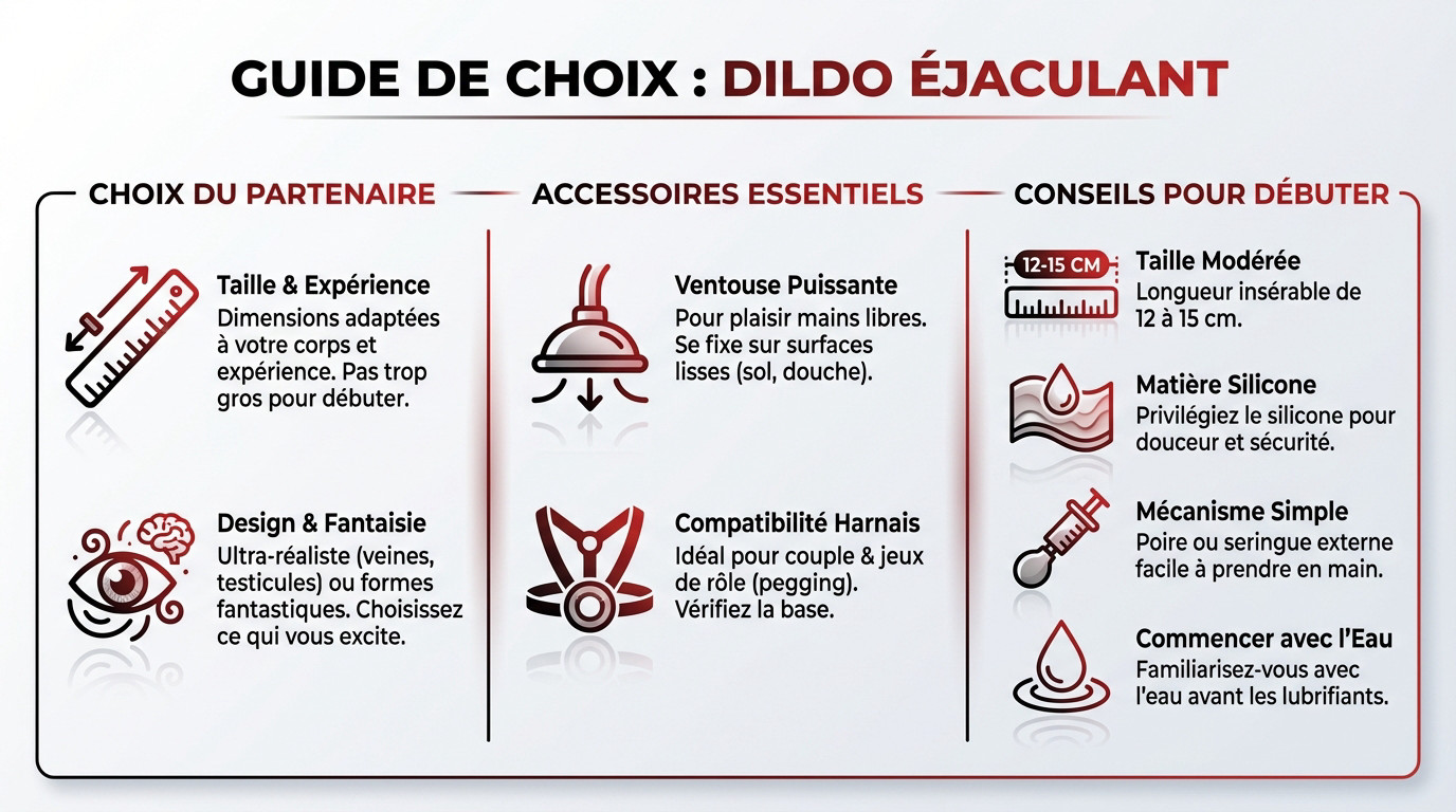 Guide visuel pour choisir un gode éjaculateur adapté à ses envies