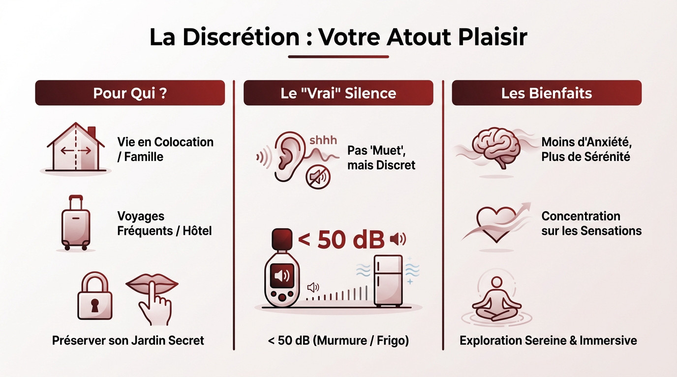 Illustration d'une ambiance relaxante évoquant la discrétion et le plaisir personnel