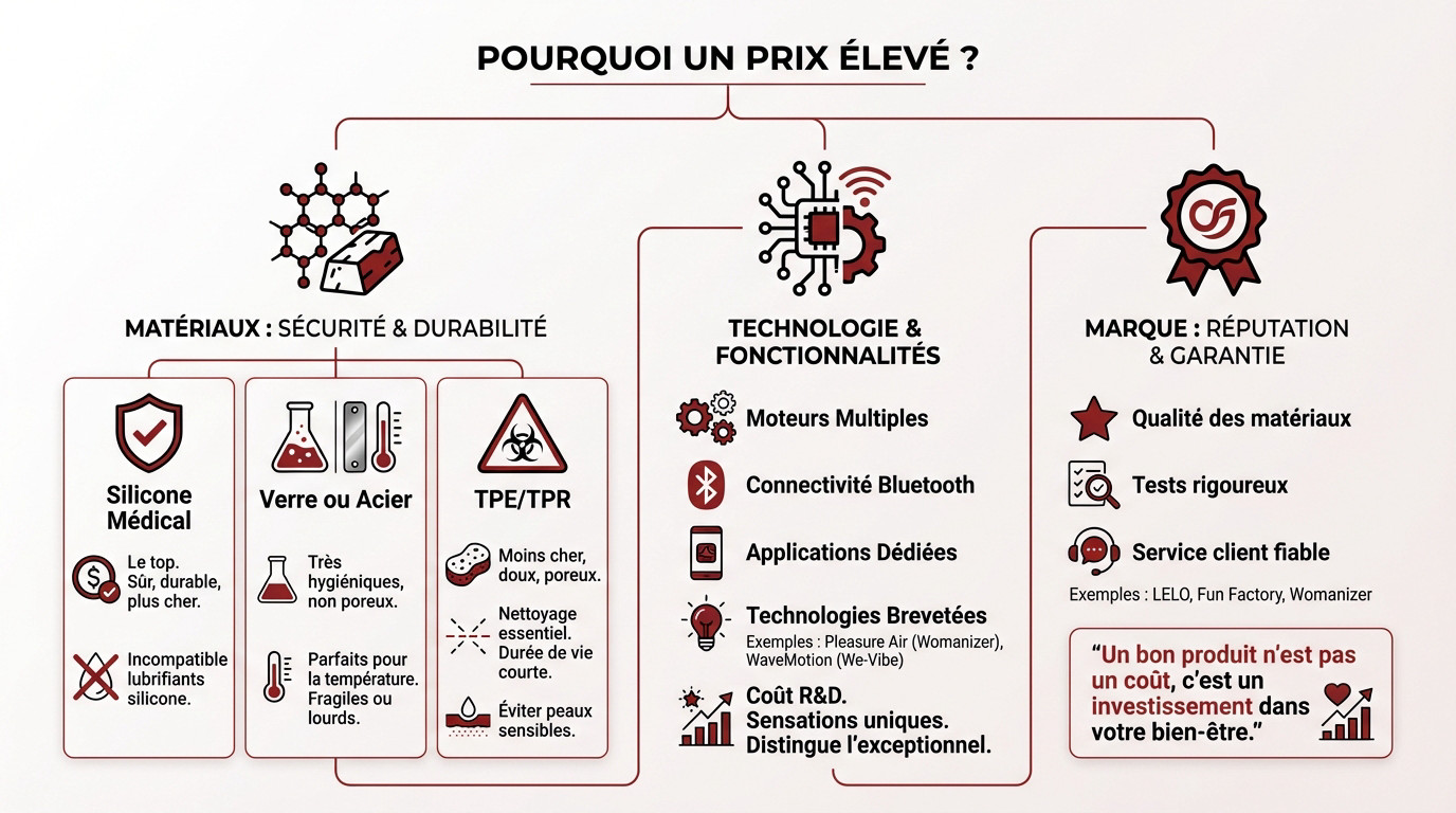 Analyse des coûts de production d'un sextoy haut de gamme : matériaux, R&D et sécurité