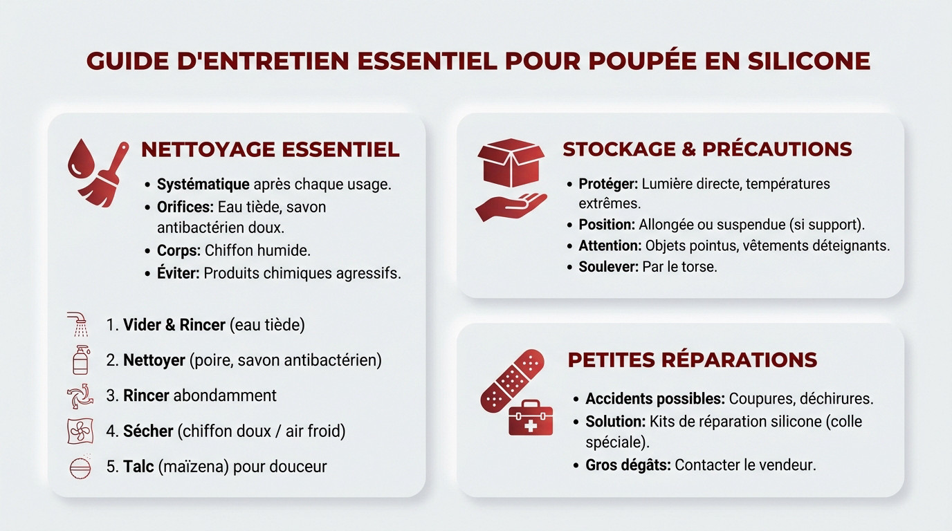 Guide d'entretien essentiel pour le nettoyage et le talcage d'une poupée en silicone