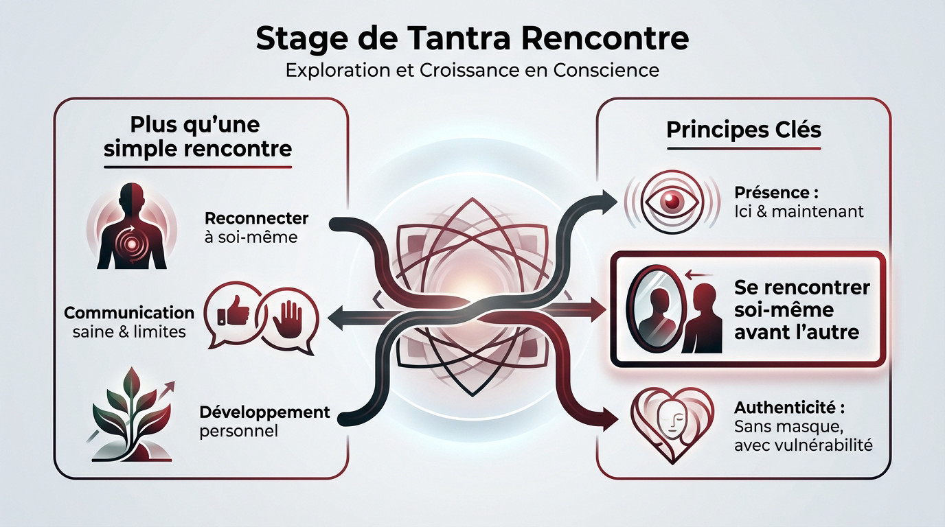 Participants en stage tantra rencontre vivant une connexion authentique et une croissance personnelle