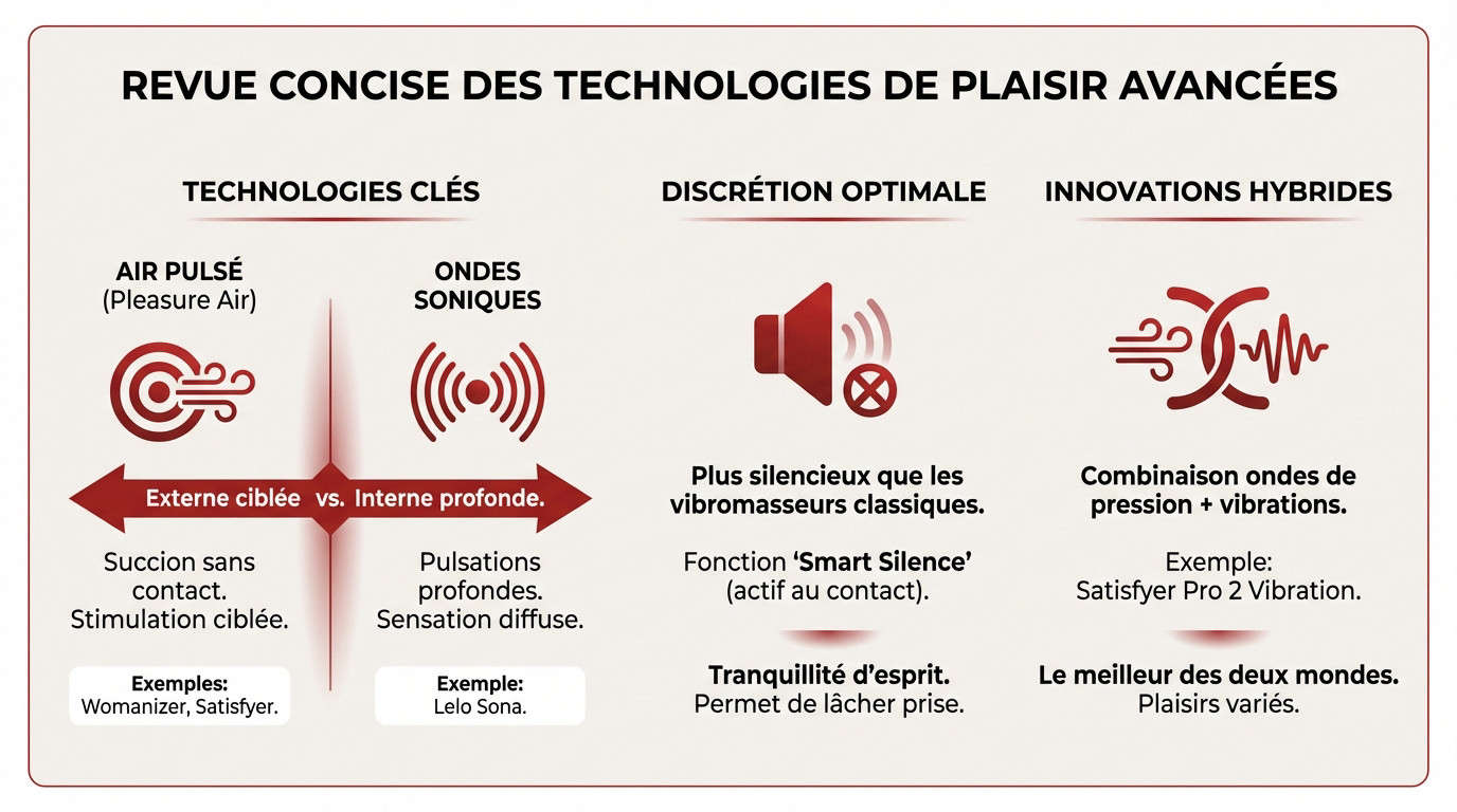 Comparaison des technologies de stimulation clitoridienne : air pulsé vs ondes soniques