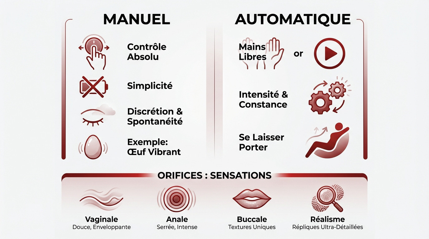 Comparaison des sensations entre un masturbateur manuel et un modèle automatique