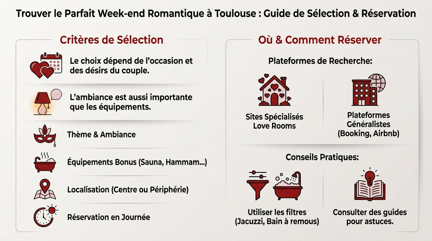 Week-end romantique à Toulouse : critères de choix pour une love room