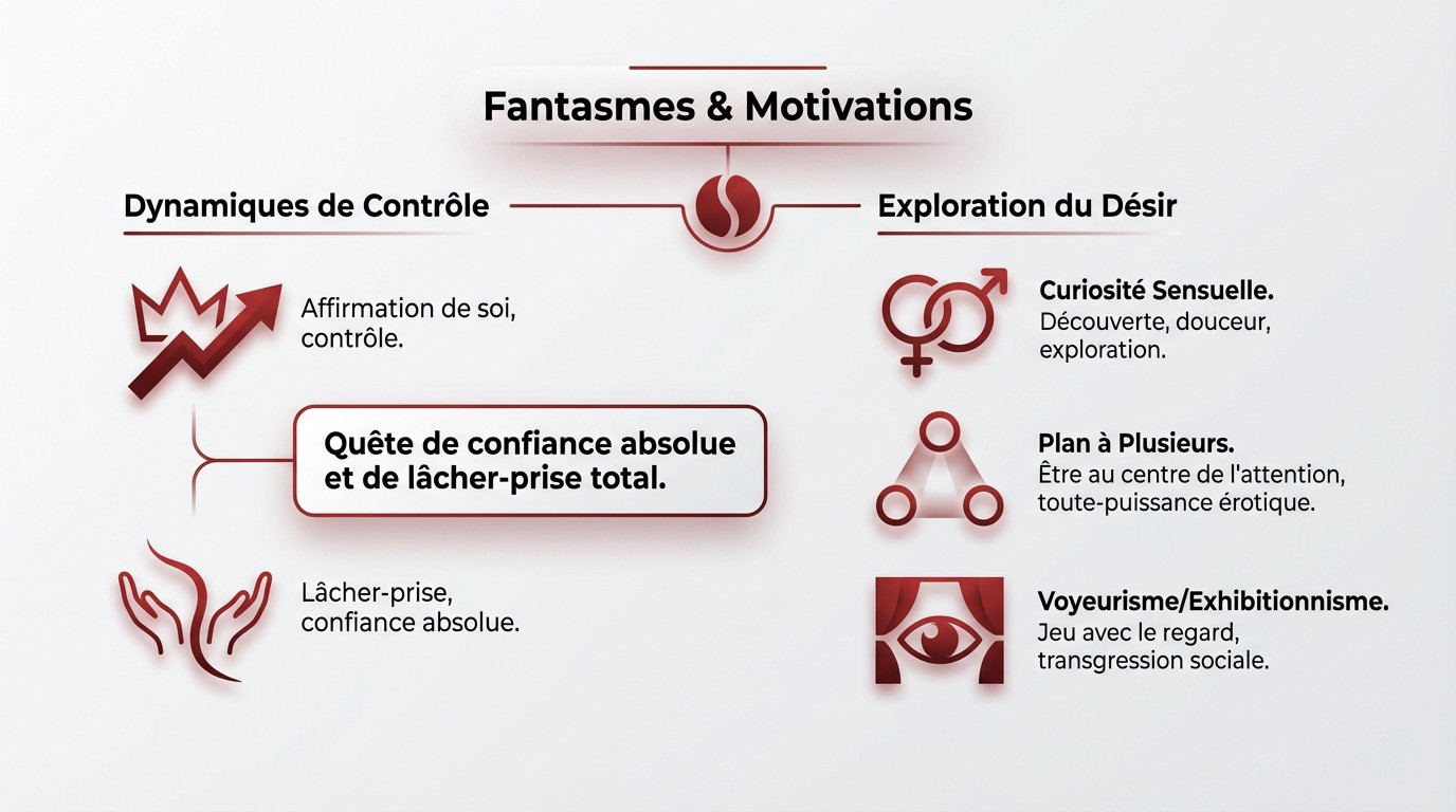 Illustration artistique symbolisant les jeux de pouvoir et le désir dans l'imaginaire féminin