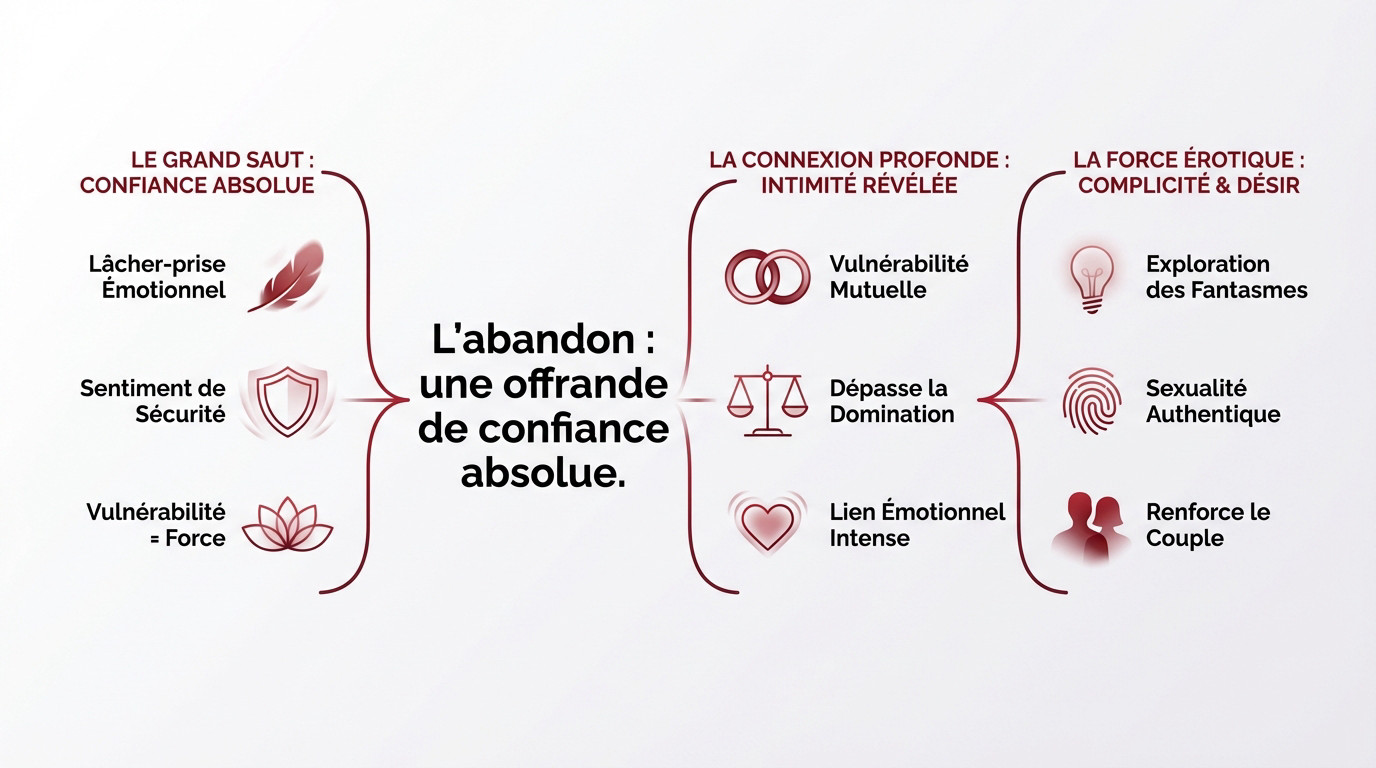 Schéma psychologique illustrant le lien entre abandon et confiance sexuelle