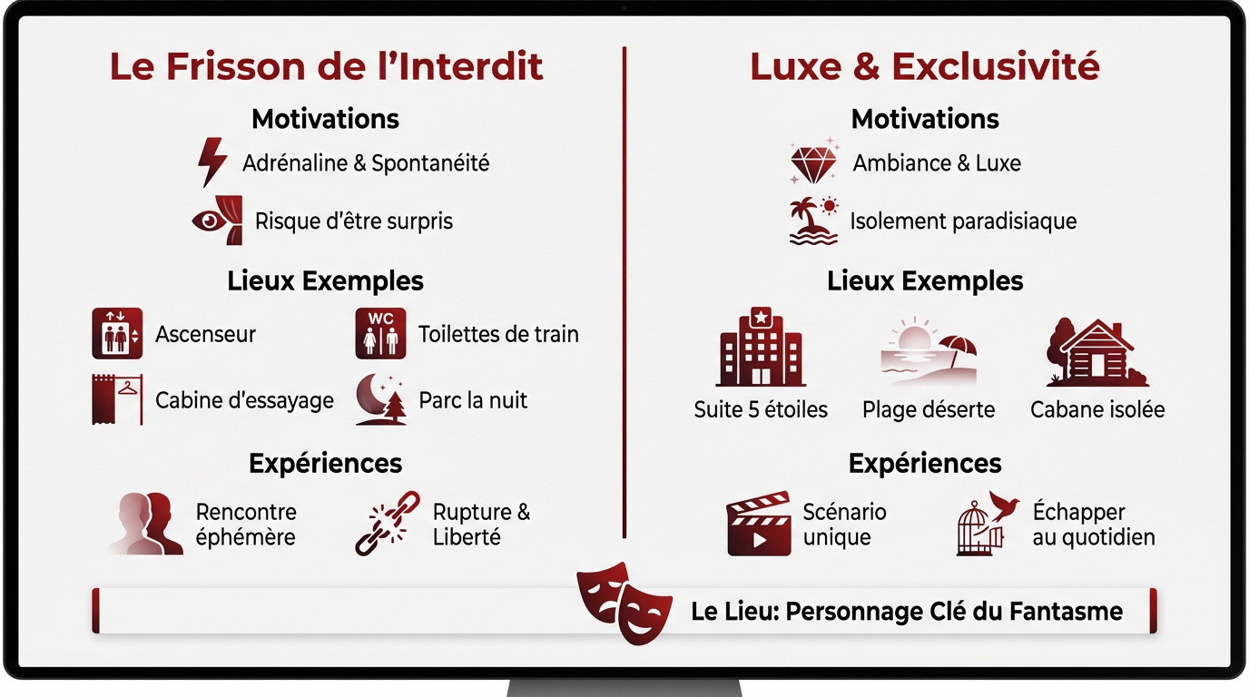 Illustration des fantasmes féminins entre lieux insolites et décors luxueux